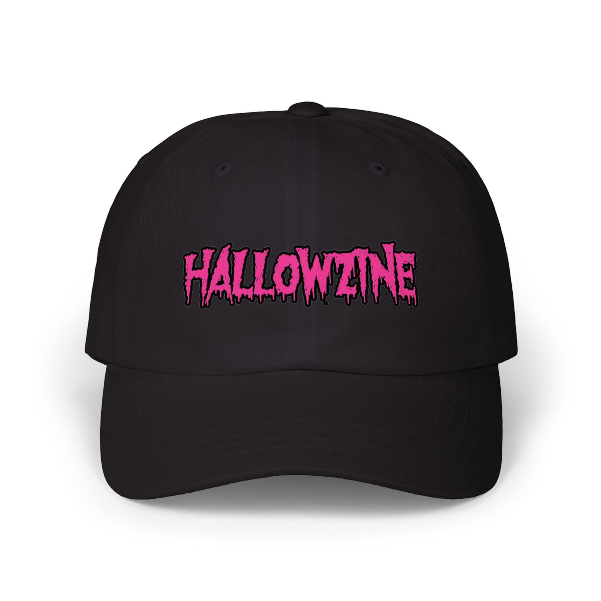 Hallowzine Dad Cap — Retro Drip Horror Logo Hat